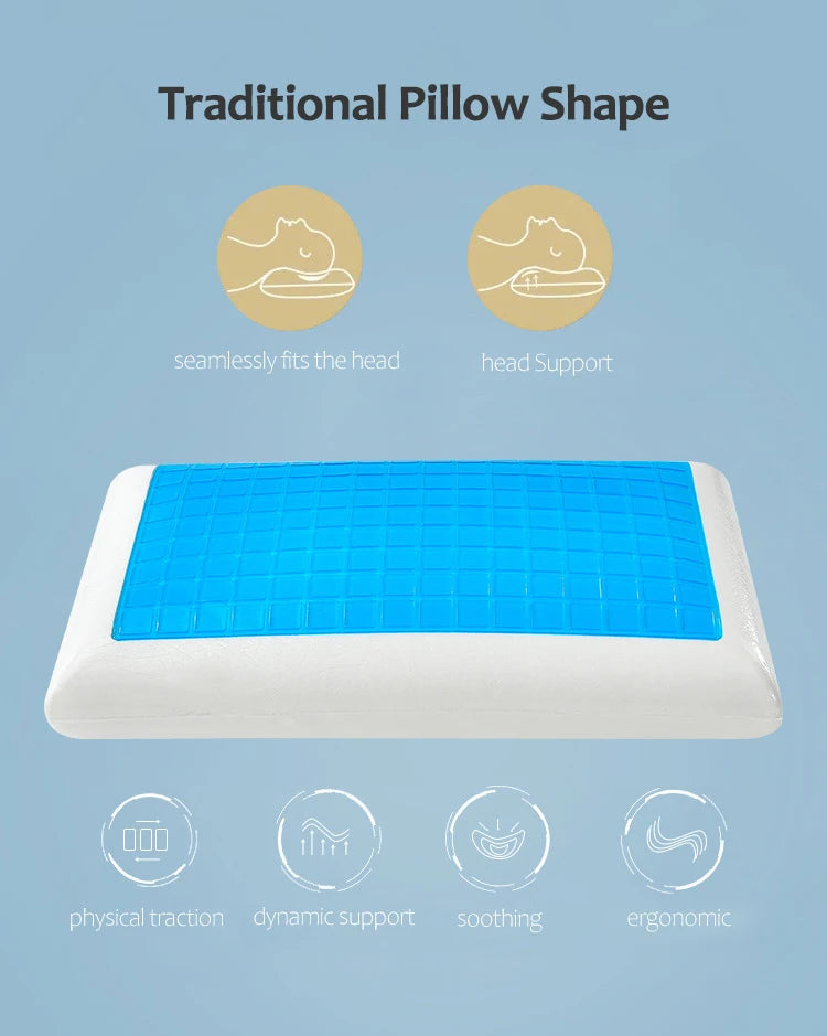 Cooling Memory Foam Pillow – Premium Gel Cooling Pillow for Sleeping, Long-Lasting Comfort